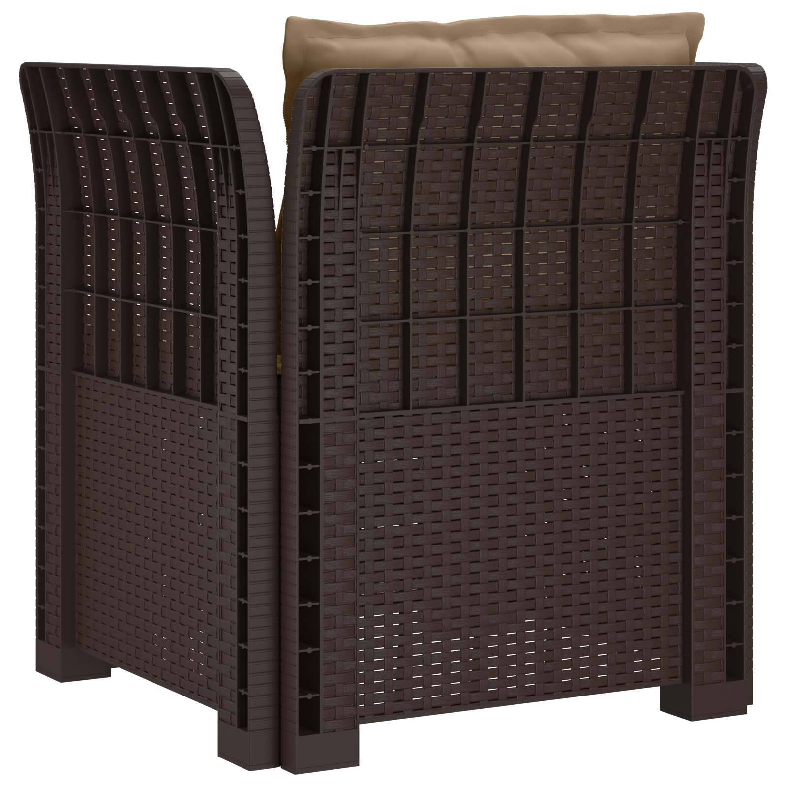 vidaXL 1-Sitzer Sessel mit Kissen Rattan-Look PP Braun