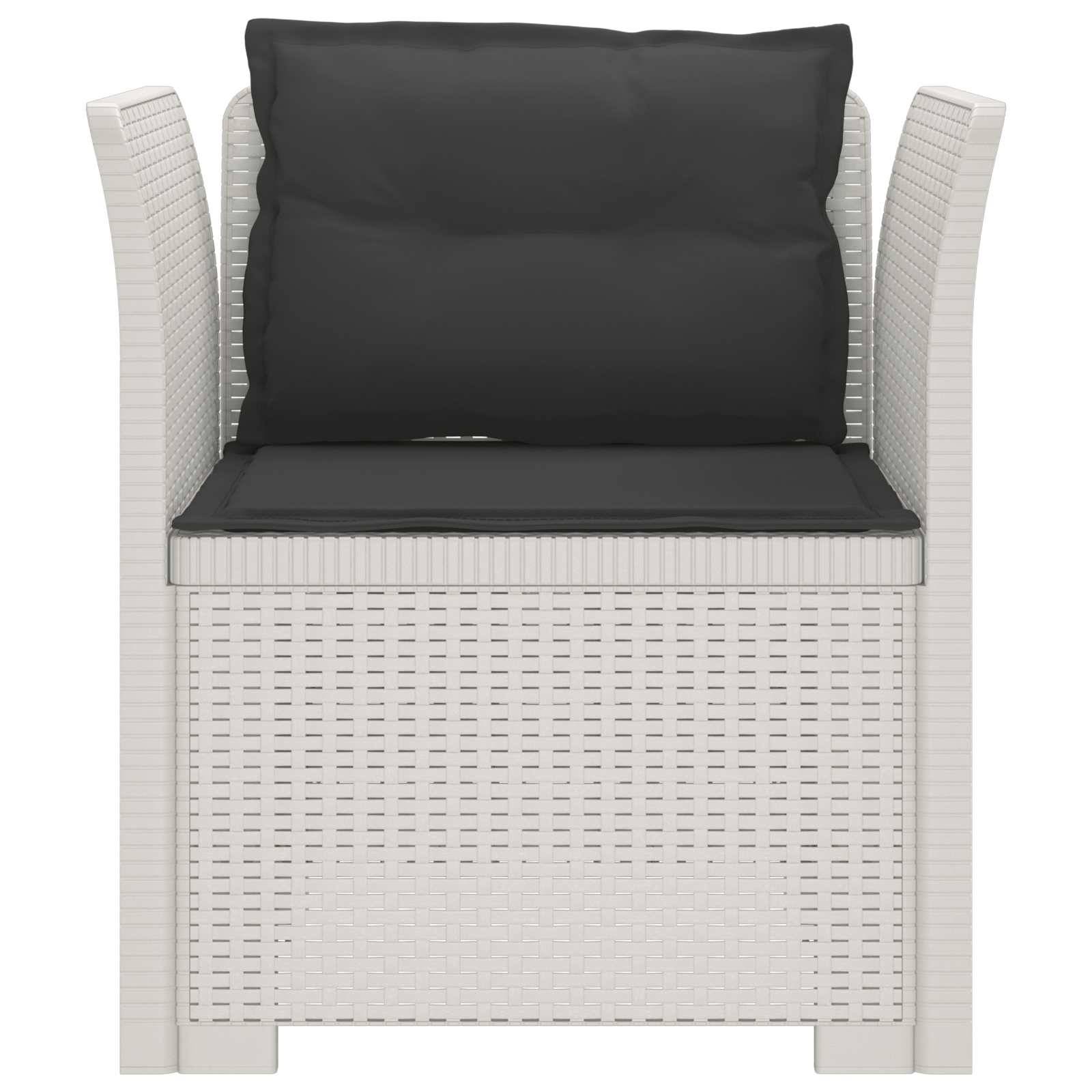 vidaXL 1-Sitzer Sessel mit Kissen Rattan-Look PP Weiß