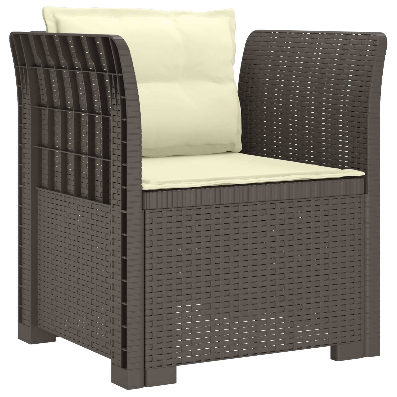vidaXL 1-Sitzer Sessel mit Kissen Rattan-Look PP Hellgrau