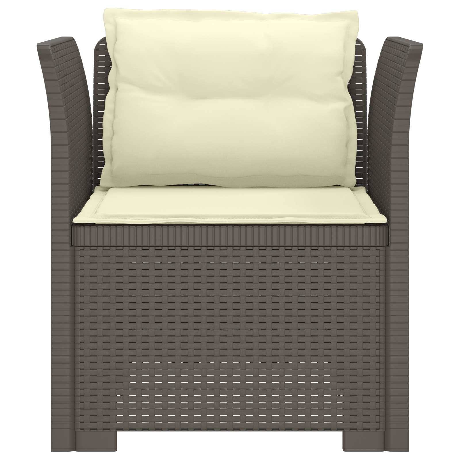 vidaXL 1-Sitzer Sessel mit Kissen Rattan-Look PP Hellgrau