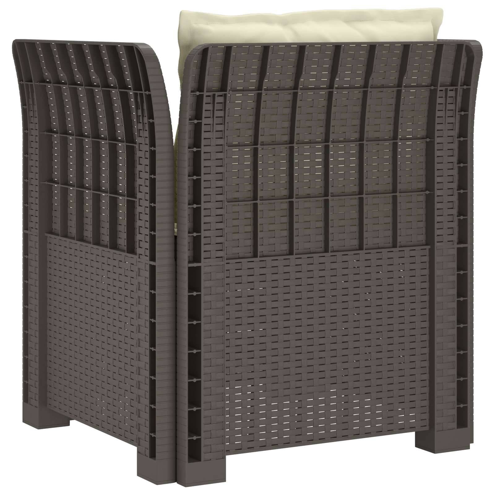 vidaXL 1-Sitzer Sessel mit Kissen Rattan-Look PP Hellgrau