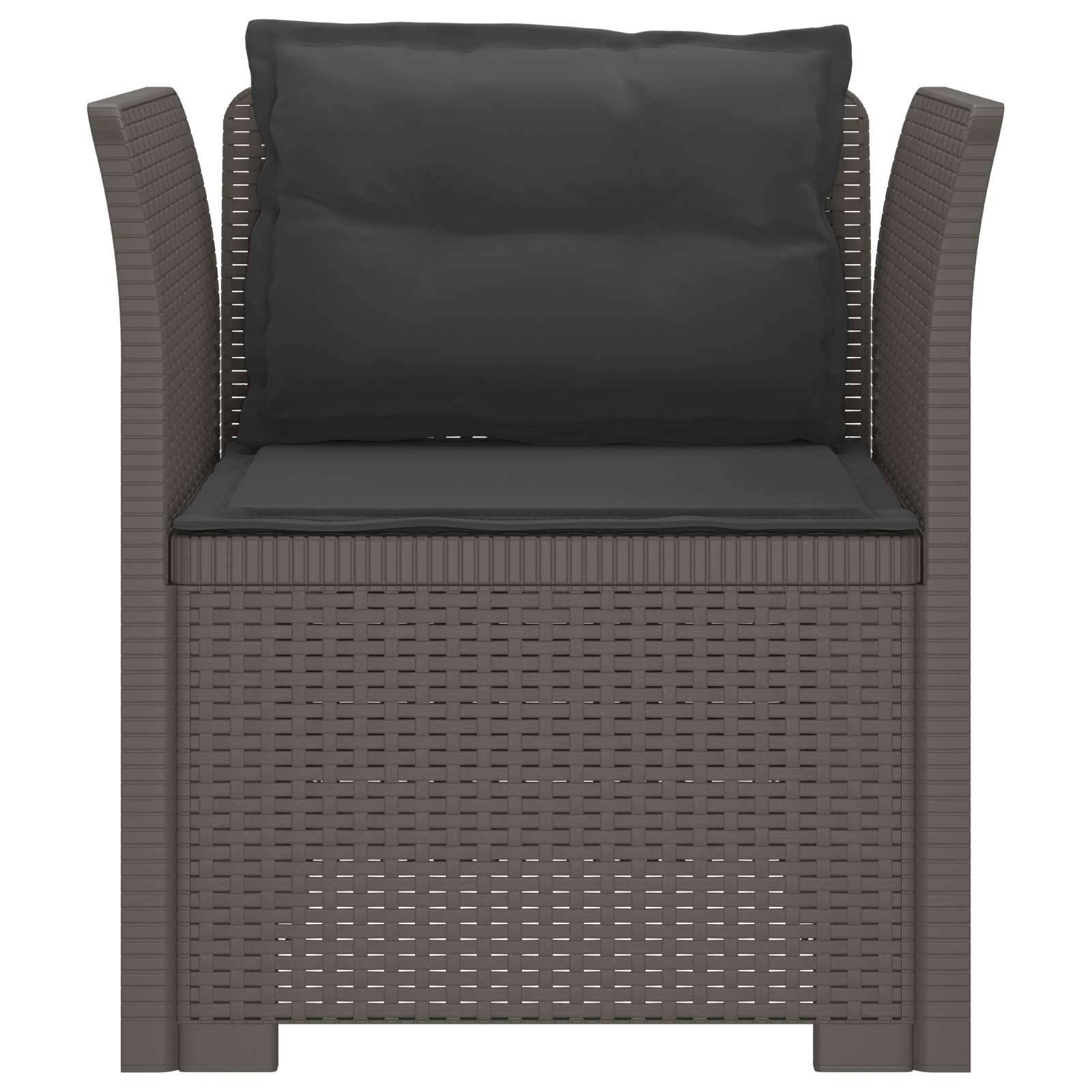 vidaXL 1-Sitzer Sessel mit Kissen Rattan-Look PP Hellgrau