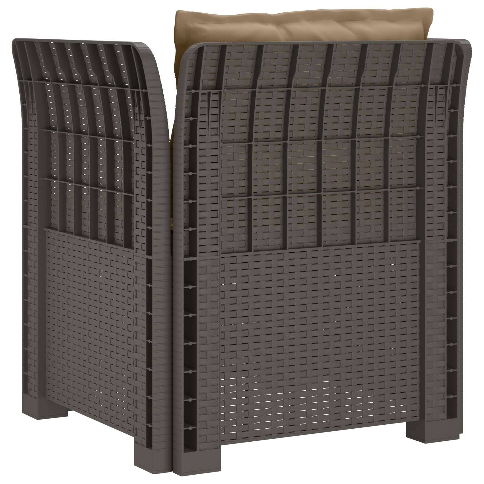 vidaXL 1-Sitzer Sessel mit Kissen Rattan-Look PP Hellgrau