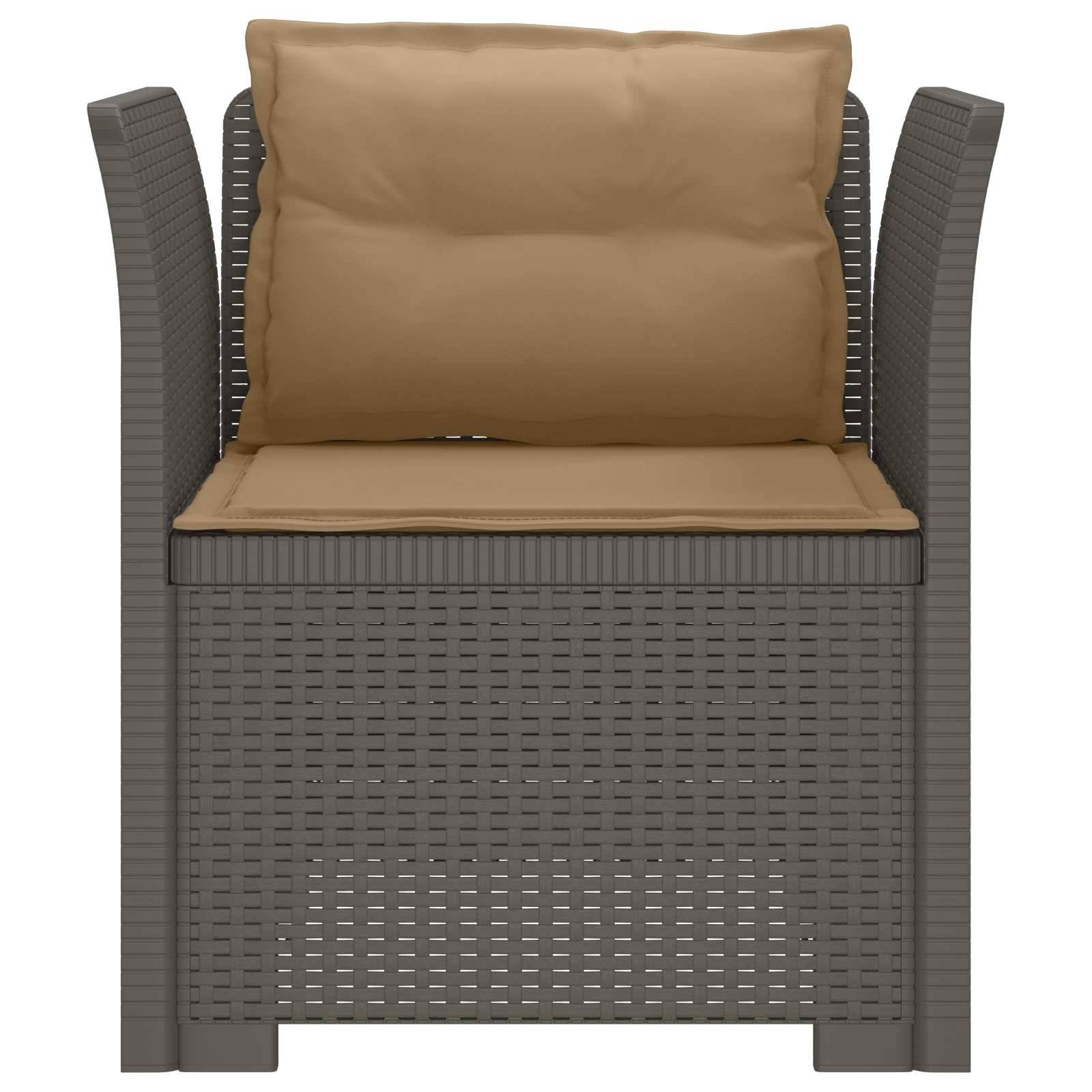 vidaXL 1-Sitzer Sessel mit Kissen Rattan-Look PP Hellgrau