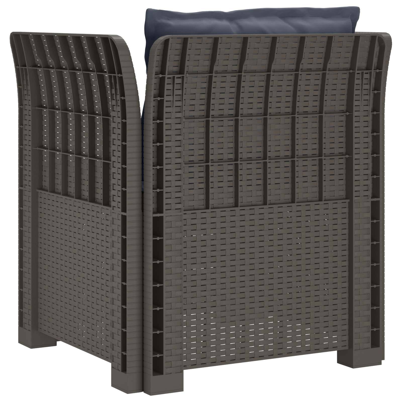 vidaXL 1-Sitzer Sessel mit Kissen Rattan-Look PP Hellgrau