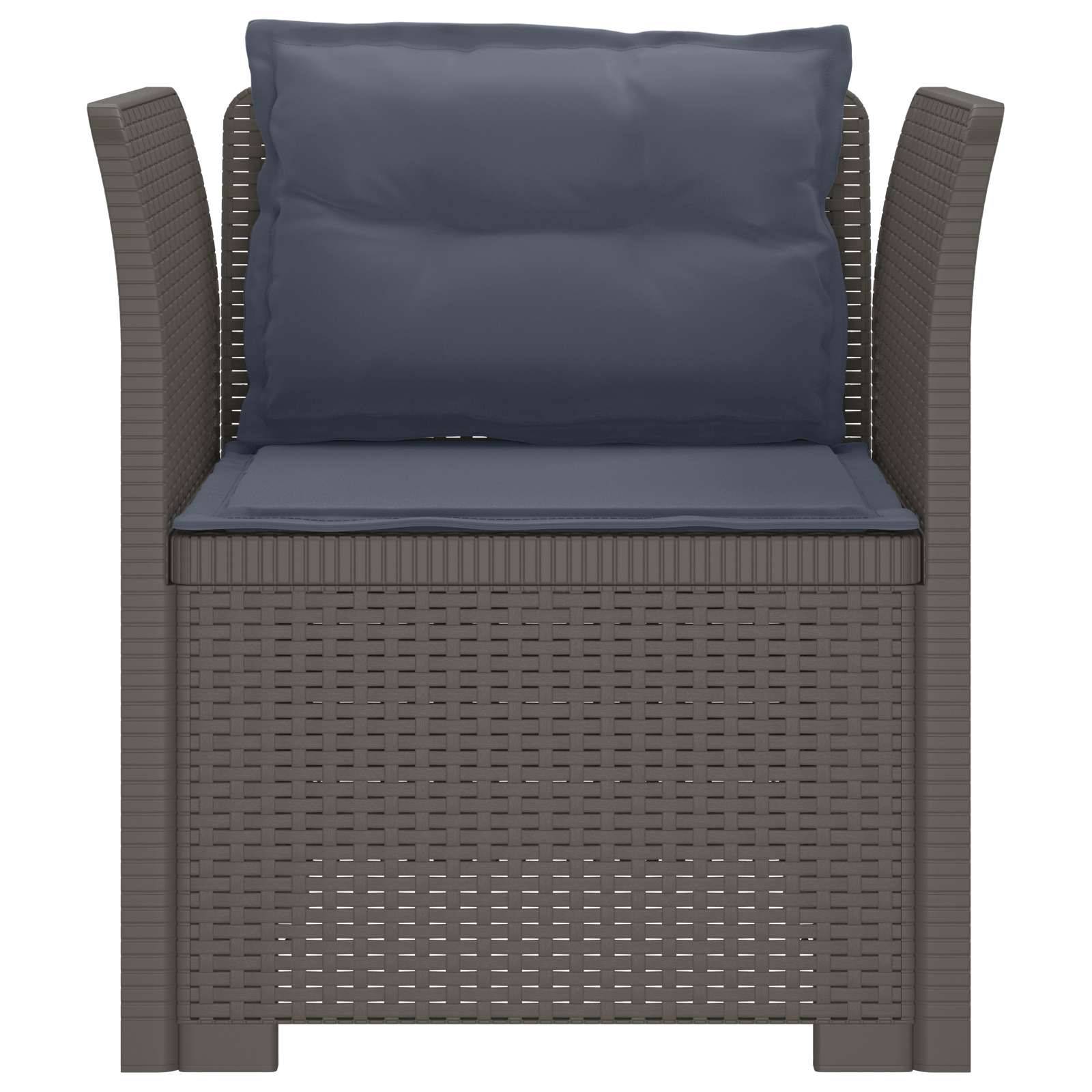 vidaXL 1-Sitzer Sessel mit Kissen Rattan-Look PP Hellgrau