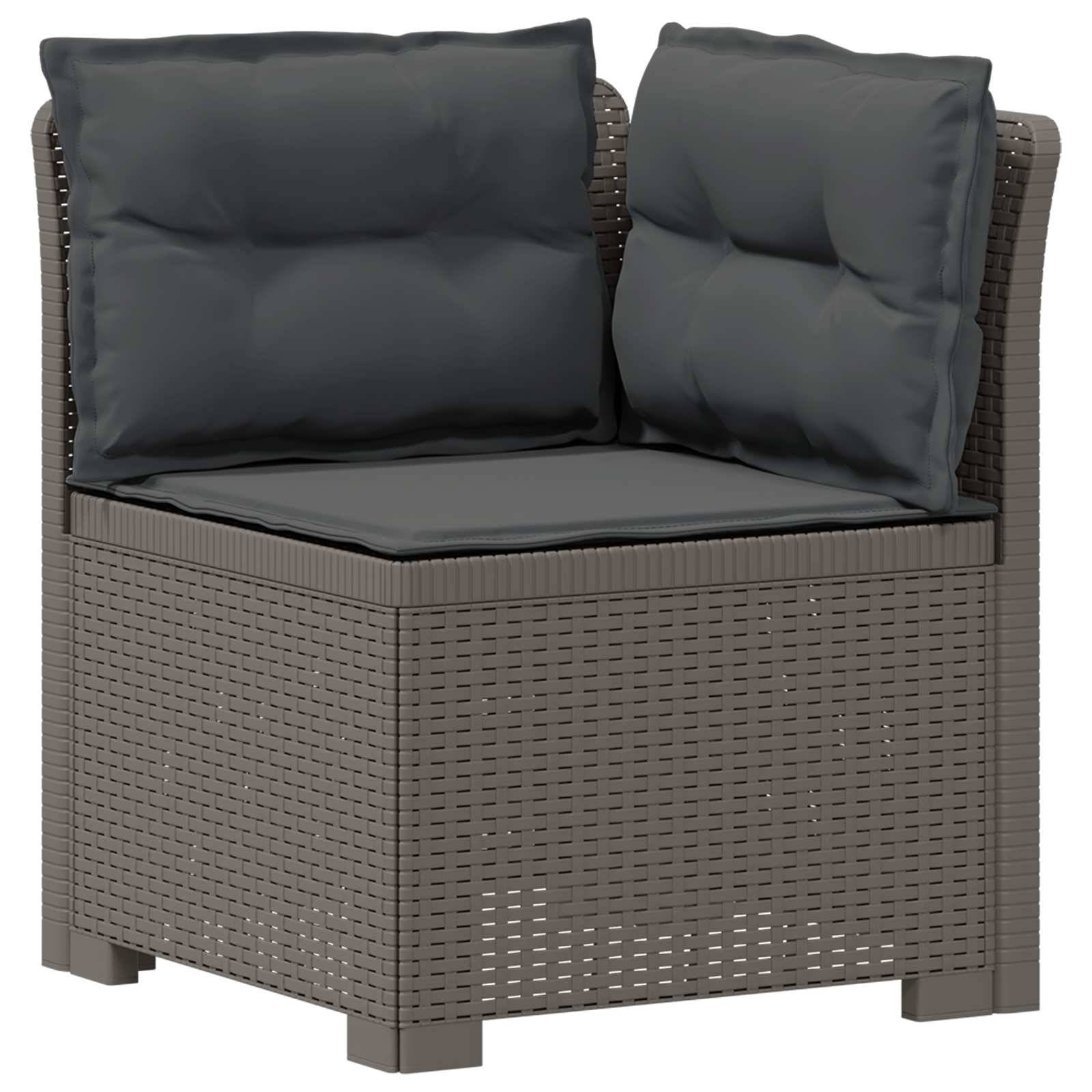 vidaXL 3-Sitzer Garten Sofa mit Kissen Rattan-Look PP Hellgrau