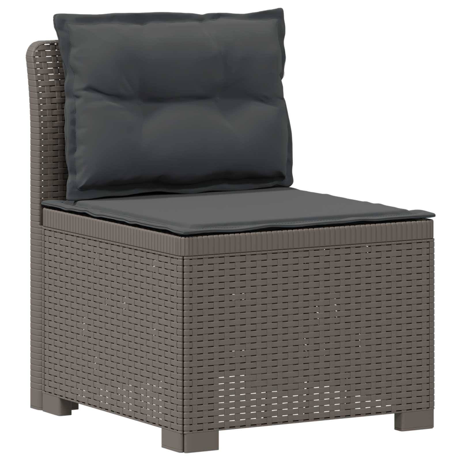 vidaXL 3-Sitzer Garten Sofa mit Kissen Rattan-Look PP Hellgrau