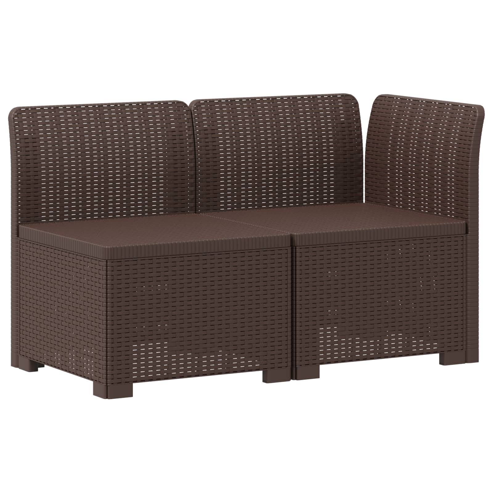 vidaXL 2-Sitzer Garten-Sofa Rattan-Look PP Braun
