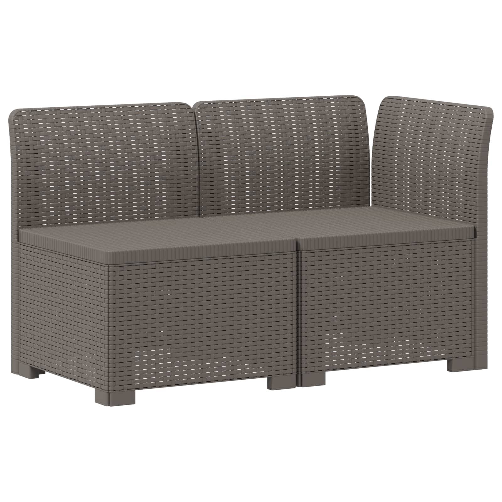 vidaXL 2-Sitzer Garten-Sofa mit Kissen Rattan-Look PP Hellgrau