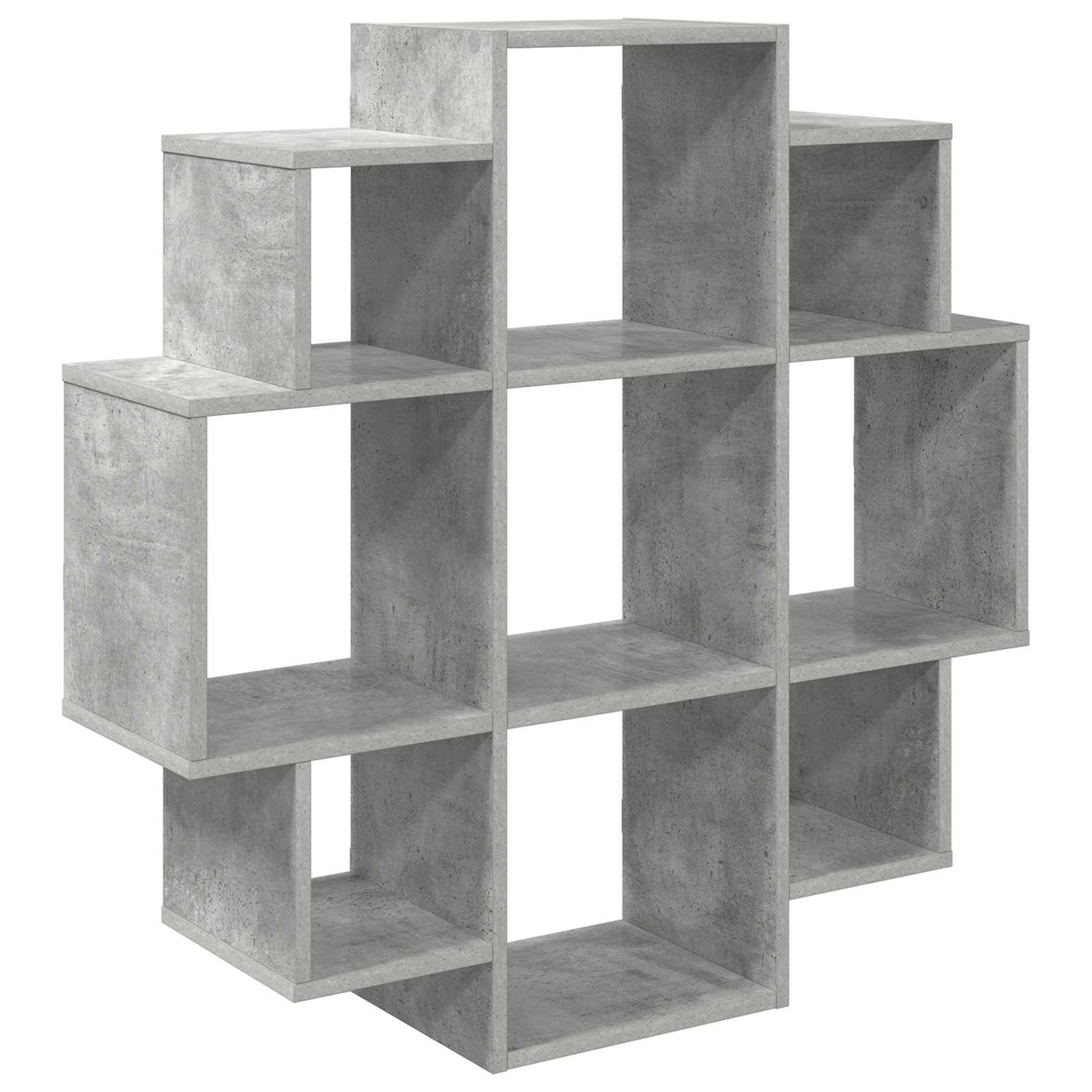 vidaXL Wandregal Betongrau 90 x 25 x 90 cm Holzwerkstoff