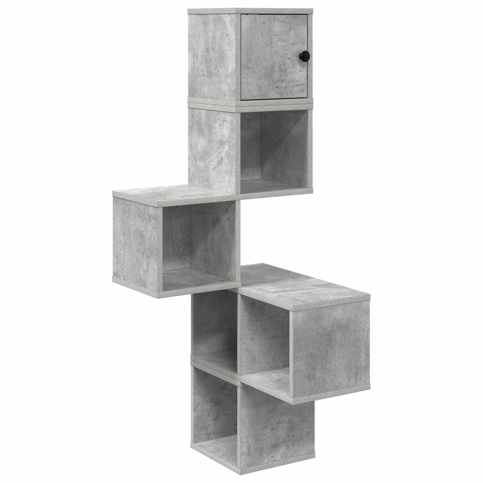 vidaXL Wand-Eckregal Betongrau 48 x 48 x 120 cm Holzwerkstoff