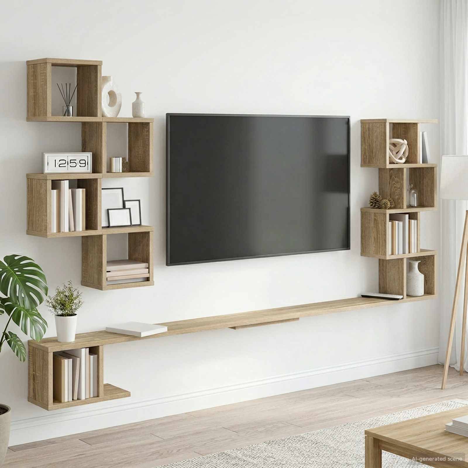 vidaXL Wandmontiertes TV-Regal Sonoma-Eiche 180 x 15 x 94 cm