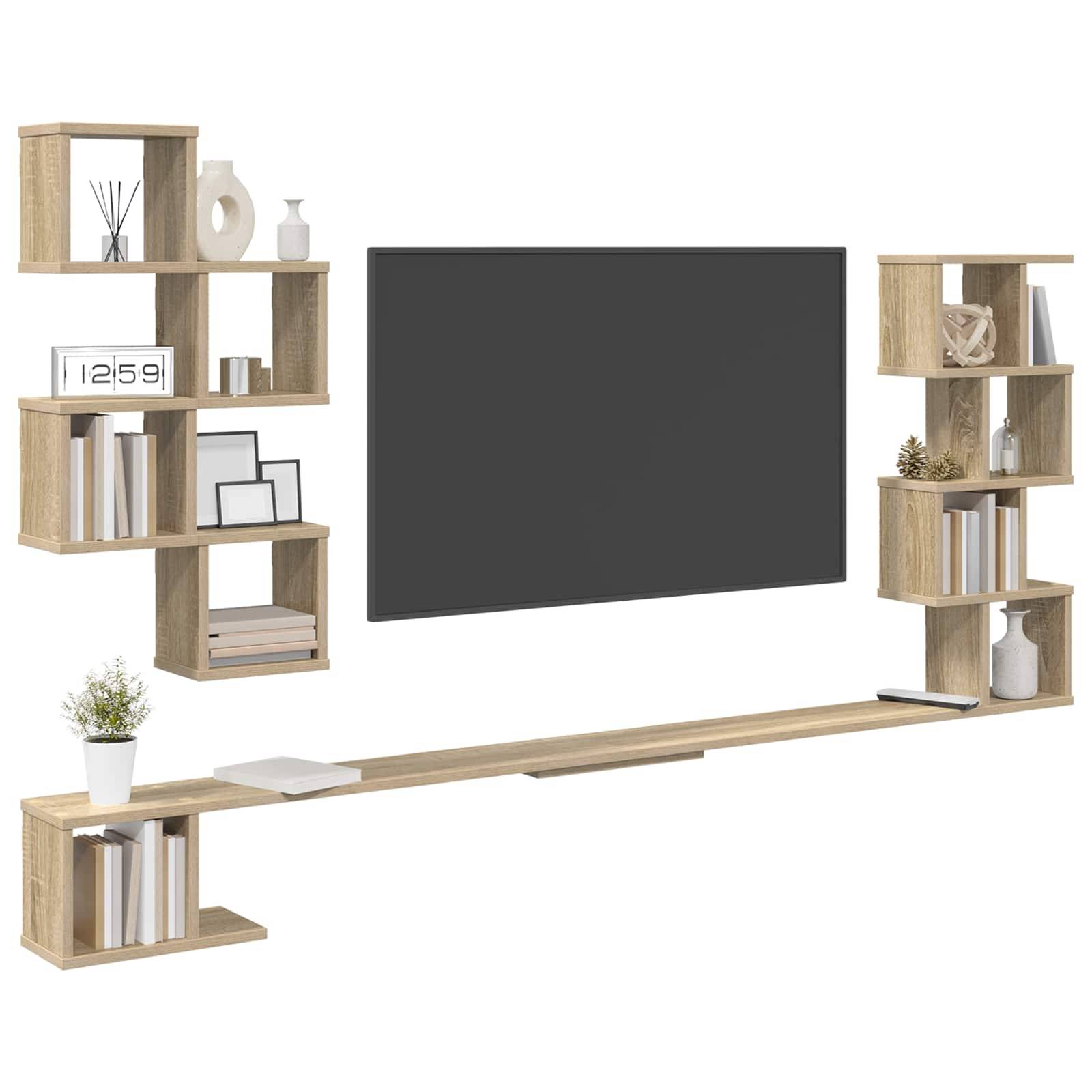 vidaXL Wandmontiertes TV-Regal Sonoma-Eiche 180 x 15 x 94 cm
