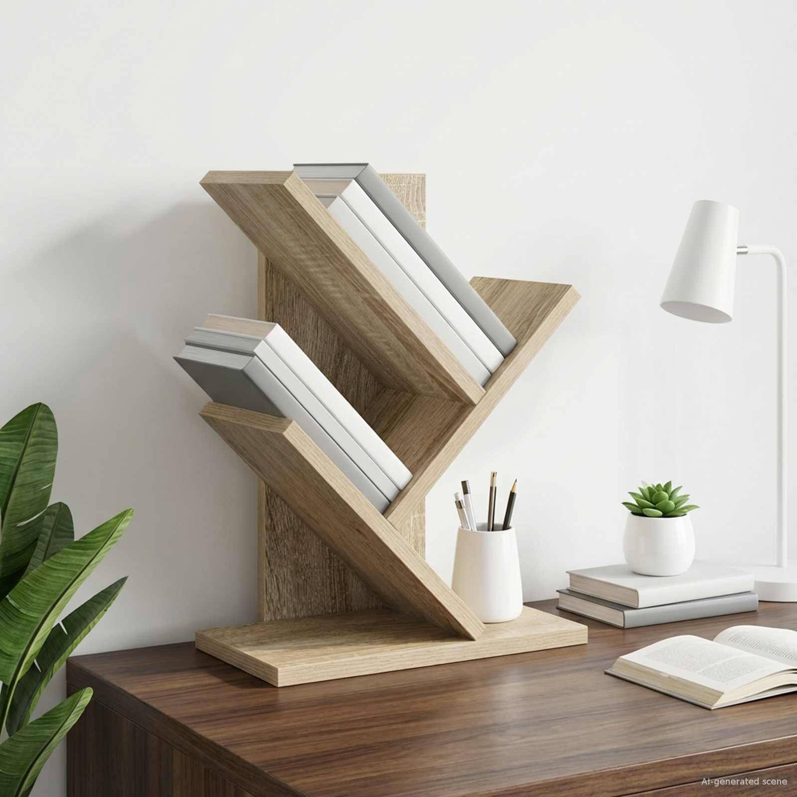 vidaXL Baumbücherregal 3-stöckig 30 x 18 x 40 cm Holzwerkstoff