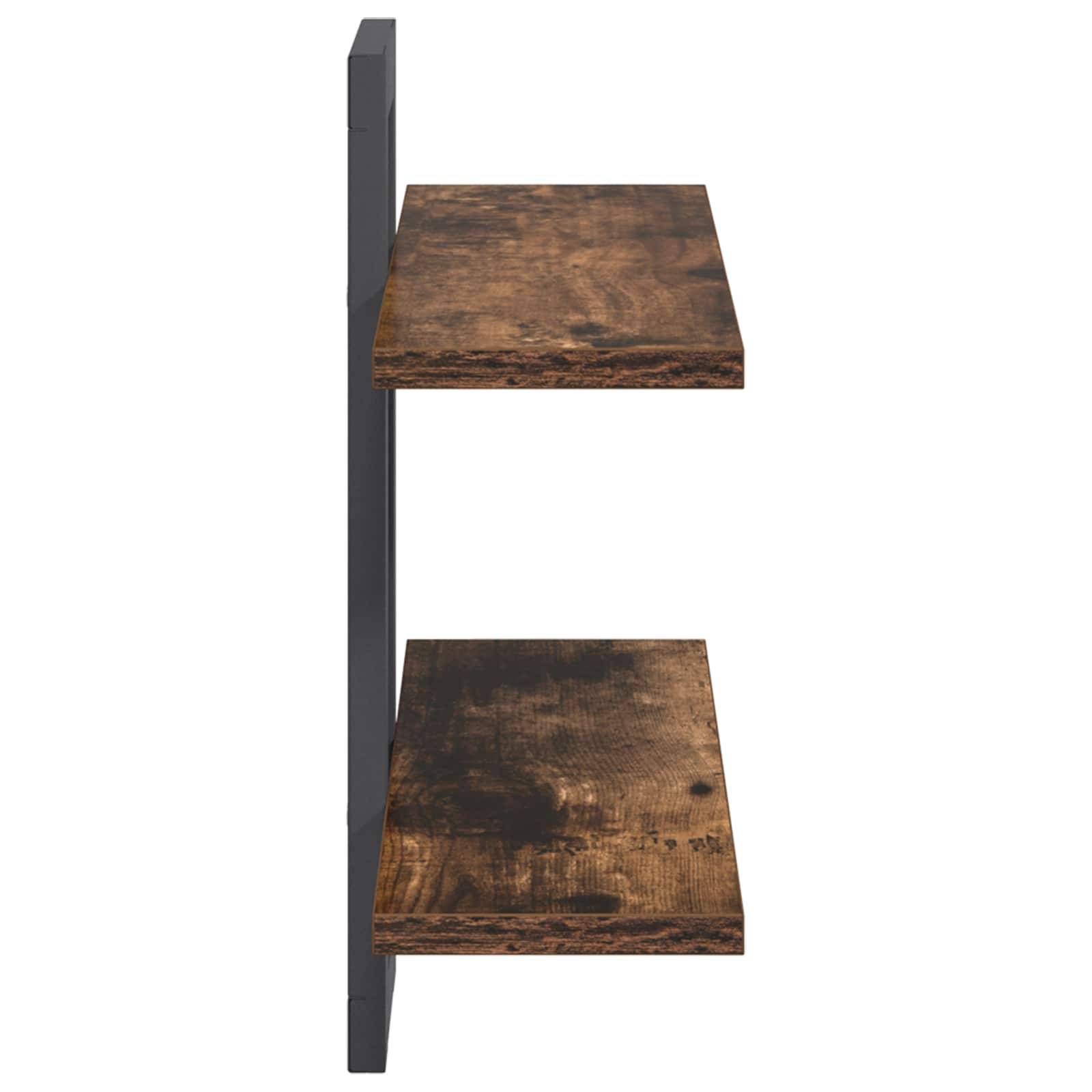 vidaXL Schweberegale Raucheiche 40 x 15 x 40 cm Holzwerkstoff