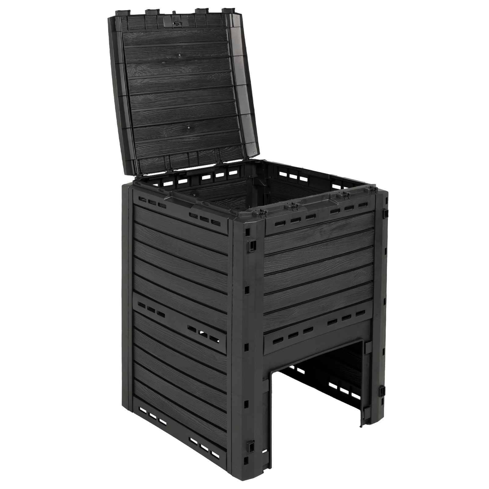 vidaXL Gartenkomposter Schwarz 59,5 x 60 x 81,5 cm 280 l 100% PP