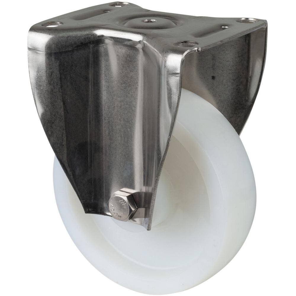 Edelstahl-Lenkrolle - mit Anschraubplatte - Polyamid-Rad - Rad-Ø 150 mm - Bauhöhe 195 mm - Tragkraft 700 kg - Preis per Stück