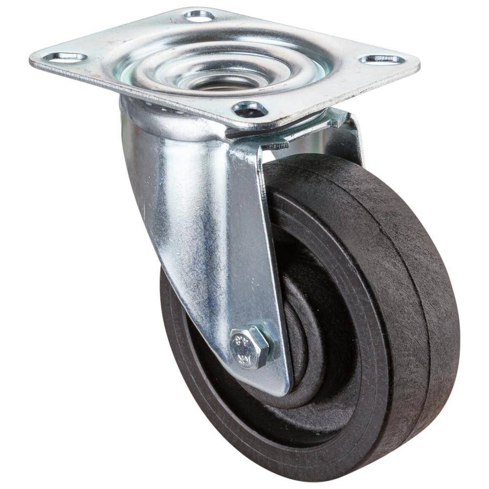 Transport-Lenkrolle - Anschraubplatte - Polyamid-Rad glasfaserverstärkt - Rad-Ø 100 mm - Bauhöhe 128 mm - Tragkraft 160 kg - Preis per Stück