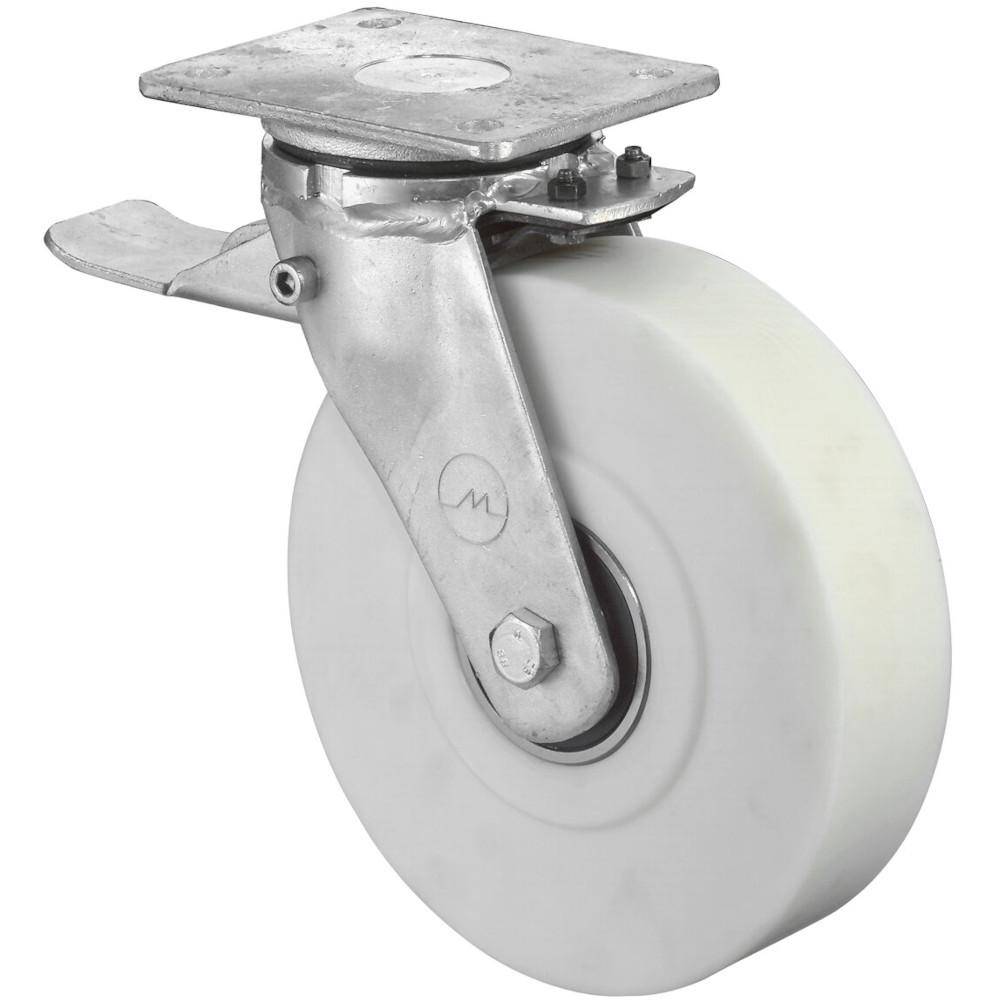 Schwerlast-Lenkrolle mit Totalfeststeller - Polyamid-Rad gegossen - Rad-Ø 200 mm - Bauhöhe 245 mm - Tragkraft 1500 kg - Preis per Stück