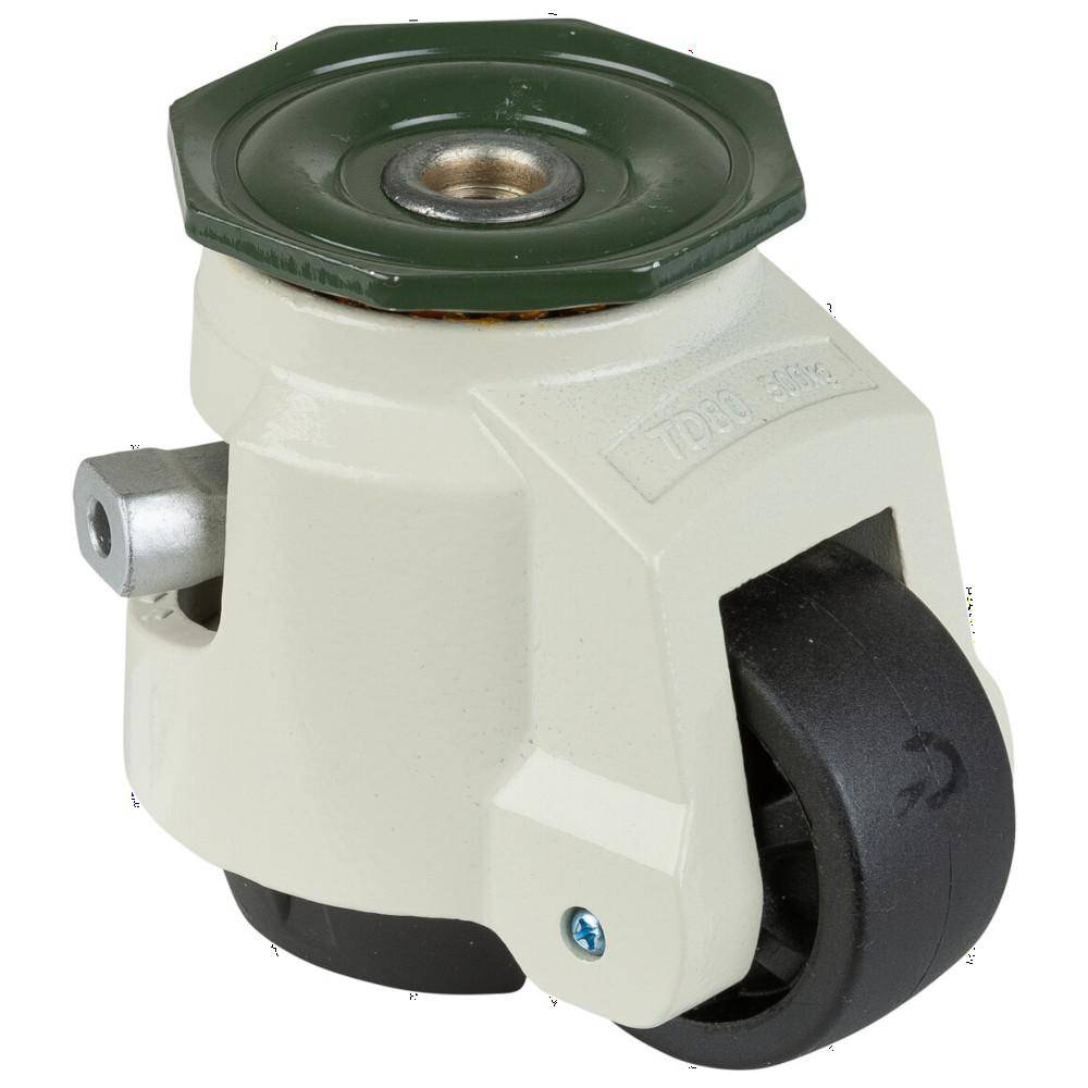 Heberolle mit Feststeller - Rückenloch - Polyamid-Rad - Rad-Ø 62 mm - Bauhöhe 110 mm - Tragkraft 500 kg - Preis per Stück