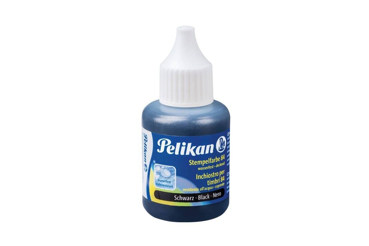 Pelikan Stempelfarbe wasserfest 30ml Schwarz mit Pinsel