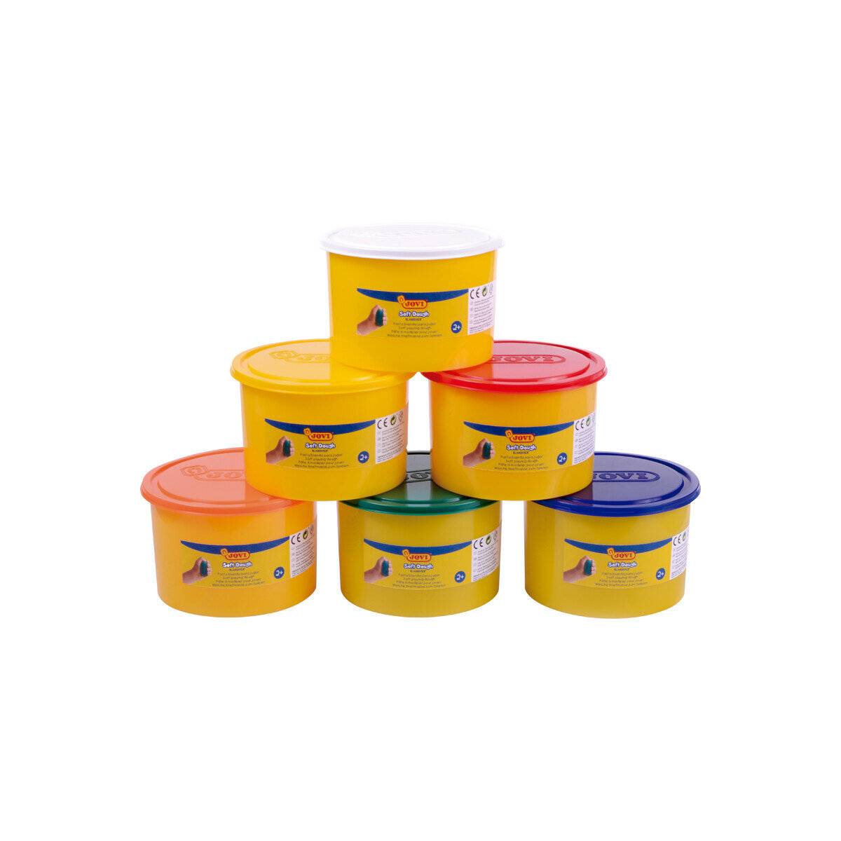 JOVI Knete Soft Dough mehrfarbig, 6 Farben je 460,0 g
