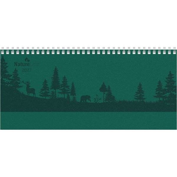 Tischquerkalender 114 Nature Line 29,7x10,5cm 1 Woche/2 Seiten Forest 2027