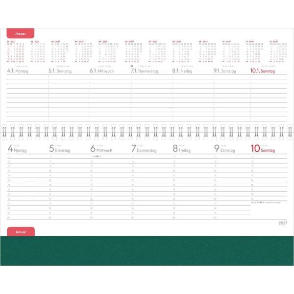 Tischquerkalender 114 Nature Line 29,7x10,5cm 1 Woche/2 Seiten Forest 2027