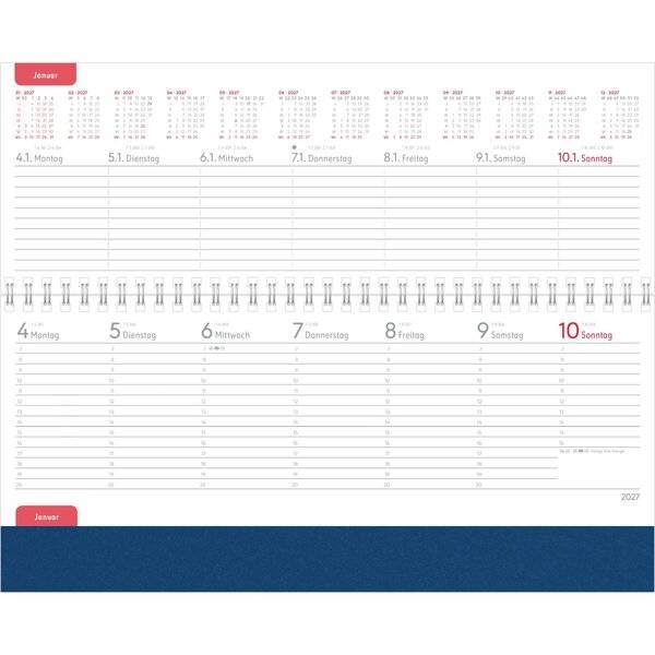 Tischquerkalender 114 Nature Line 29,7x10,5cm 1 Woche/2 Seiten Ocean 2027