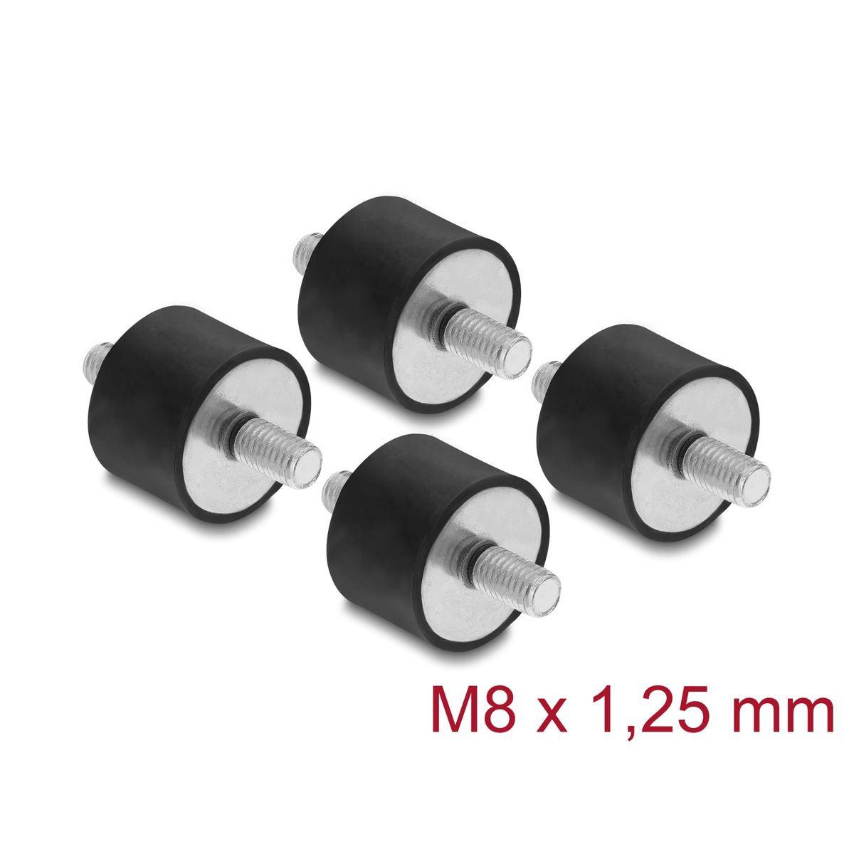 Delock Vibrationsdämpfer M8 x 1,25 mm D 30 x H 20 mm mit 2 x Außengewinde 4 St