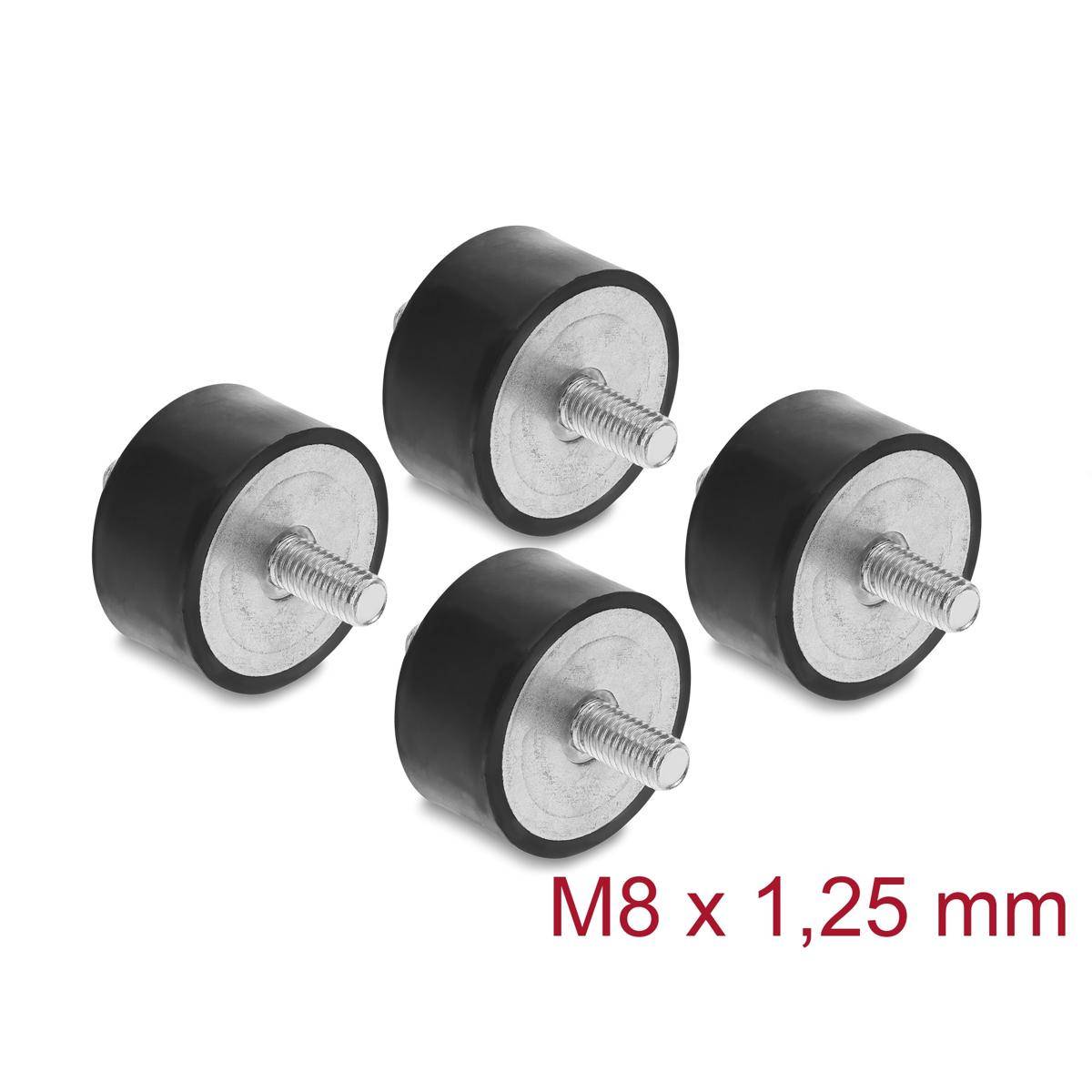 Delock Vibrationsdämpfer M8 x 1,25 mm D 40 x H 20 mm mit 2 x Außengewinde (4er Pack)