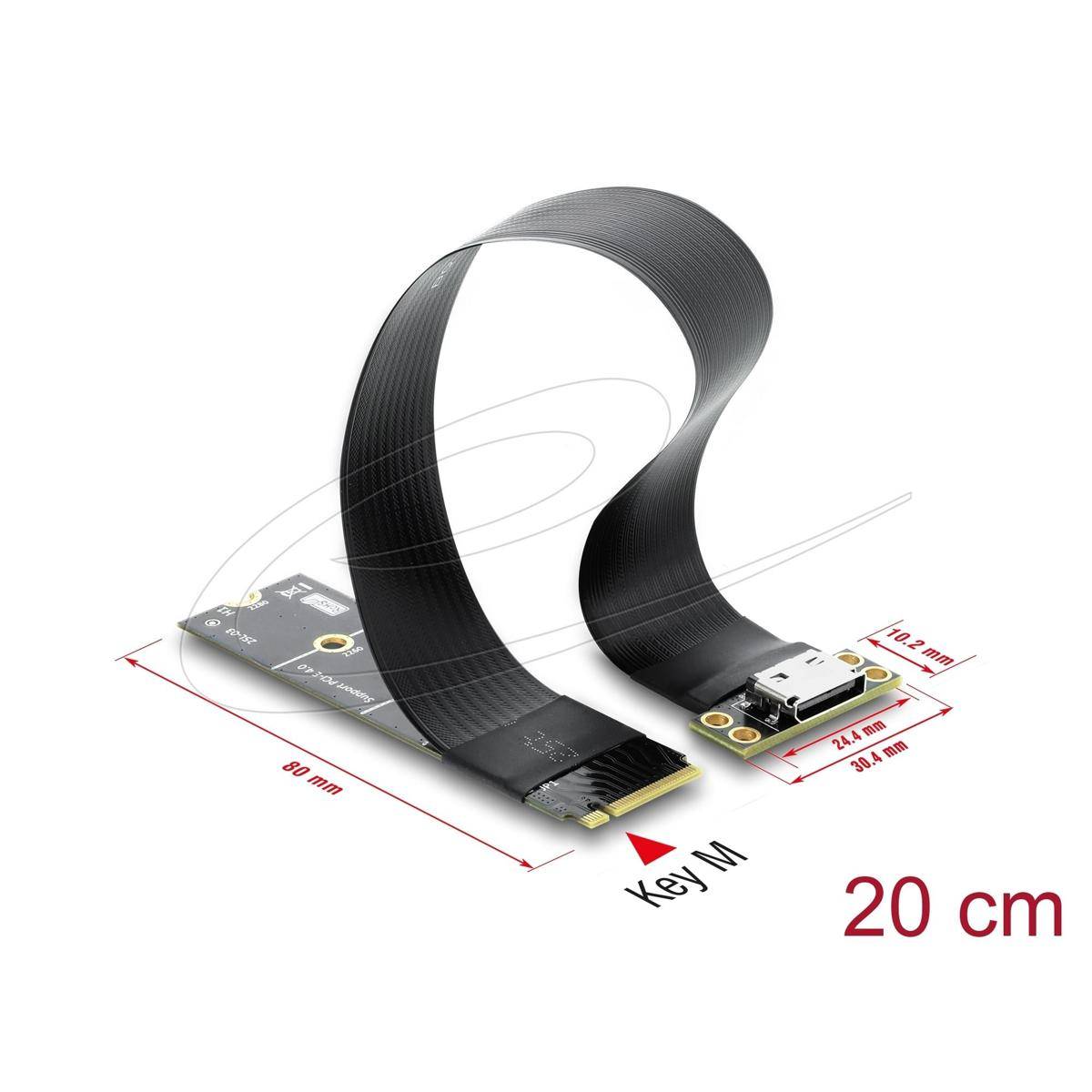 Delock M.2 Key M zu 1 x OCuLink SFF-8612 Konverter mit 20 cm Kabel