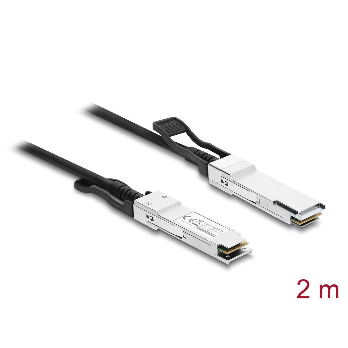 Delock Twinax Kabel QSFP28 Stecker zu QSFP28 Stecker 100 Gbps 2 m