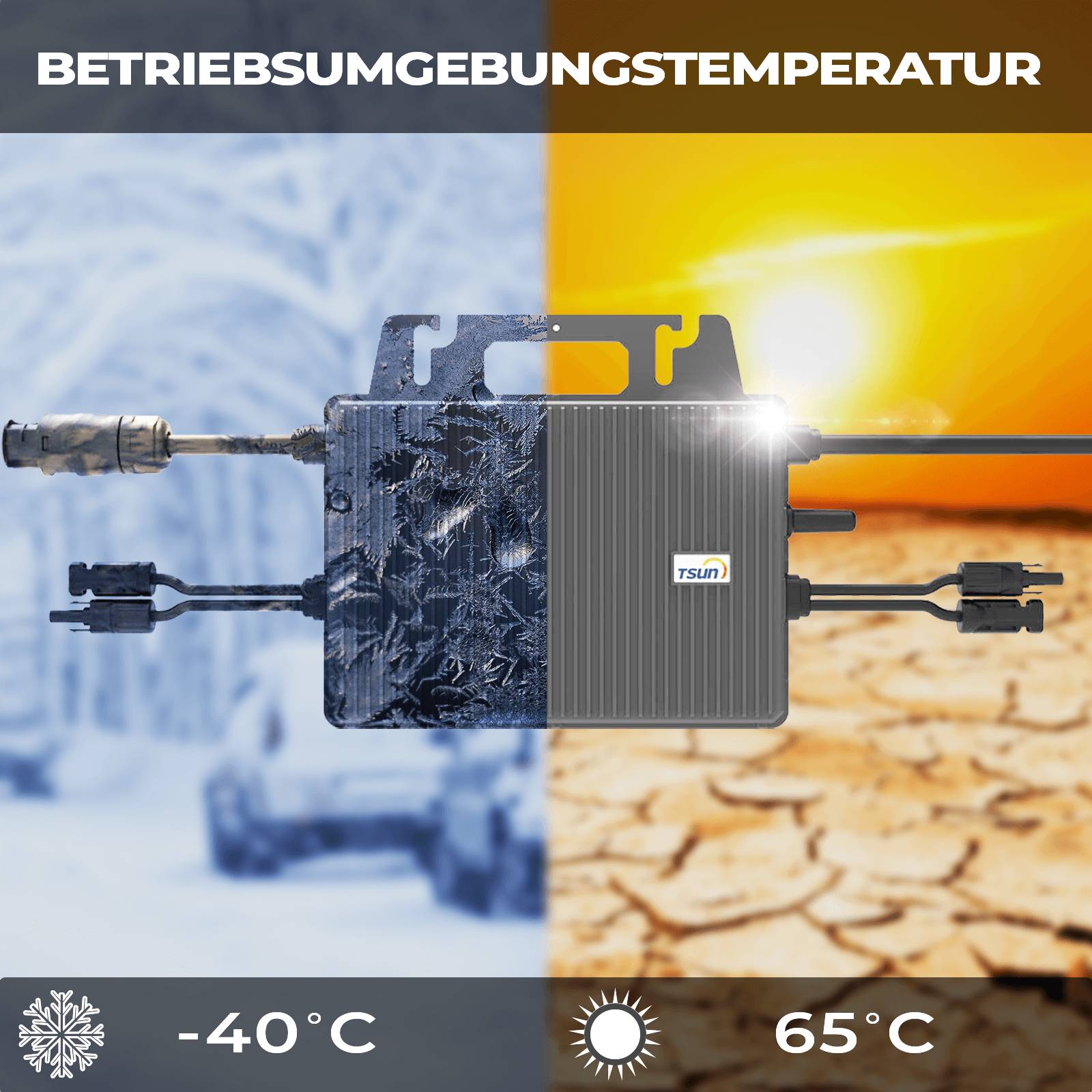 920 / 800 Watt mit TSUN Wechselrichter inkl. Anschlusskabel