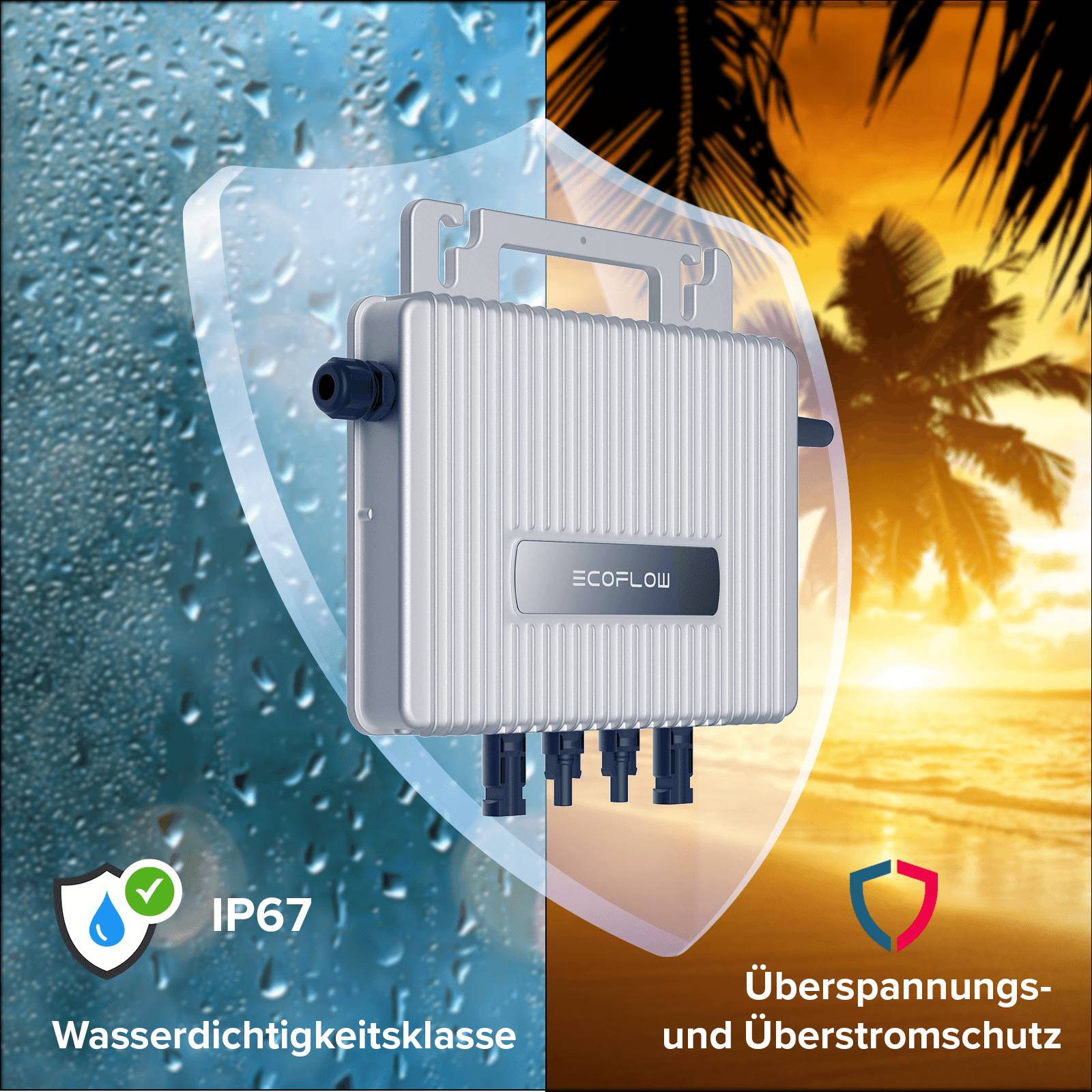 1840 / 800 Watt mit ECOFLOW Wechselrichter inkl. Anschlusskabel