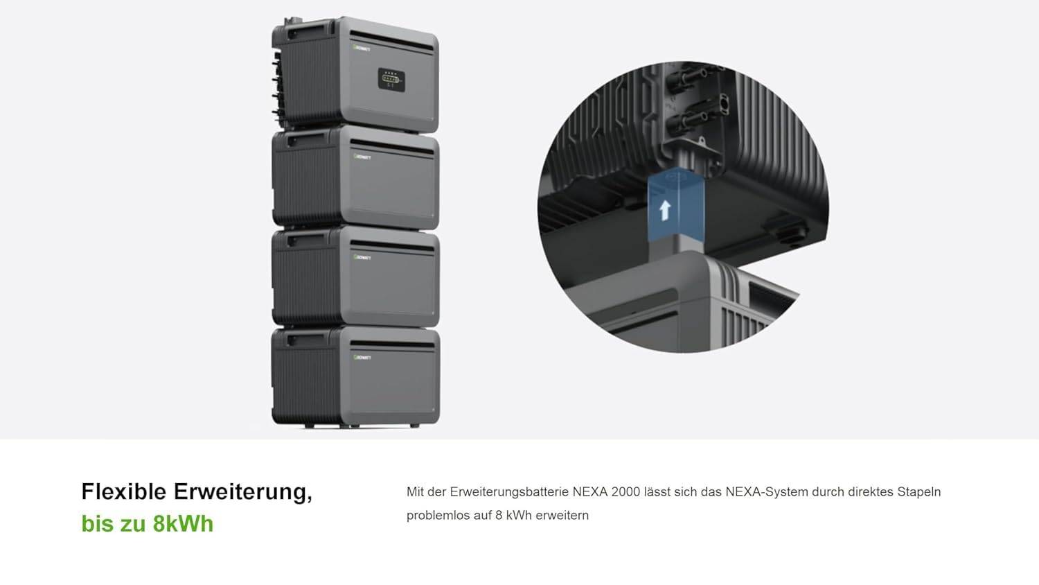 Growatt NEXA 2000 2× Erweiterungsbatterie Set 4kWh Zusatzspeicher Modul