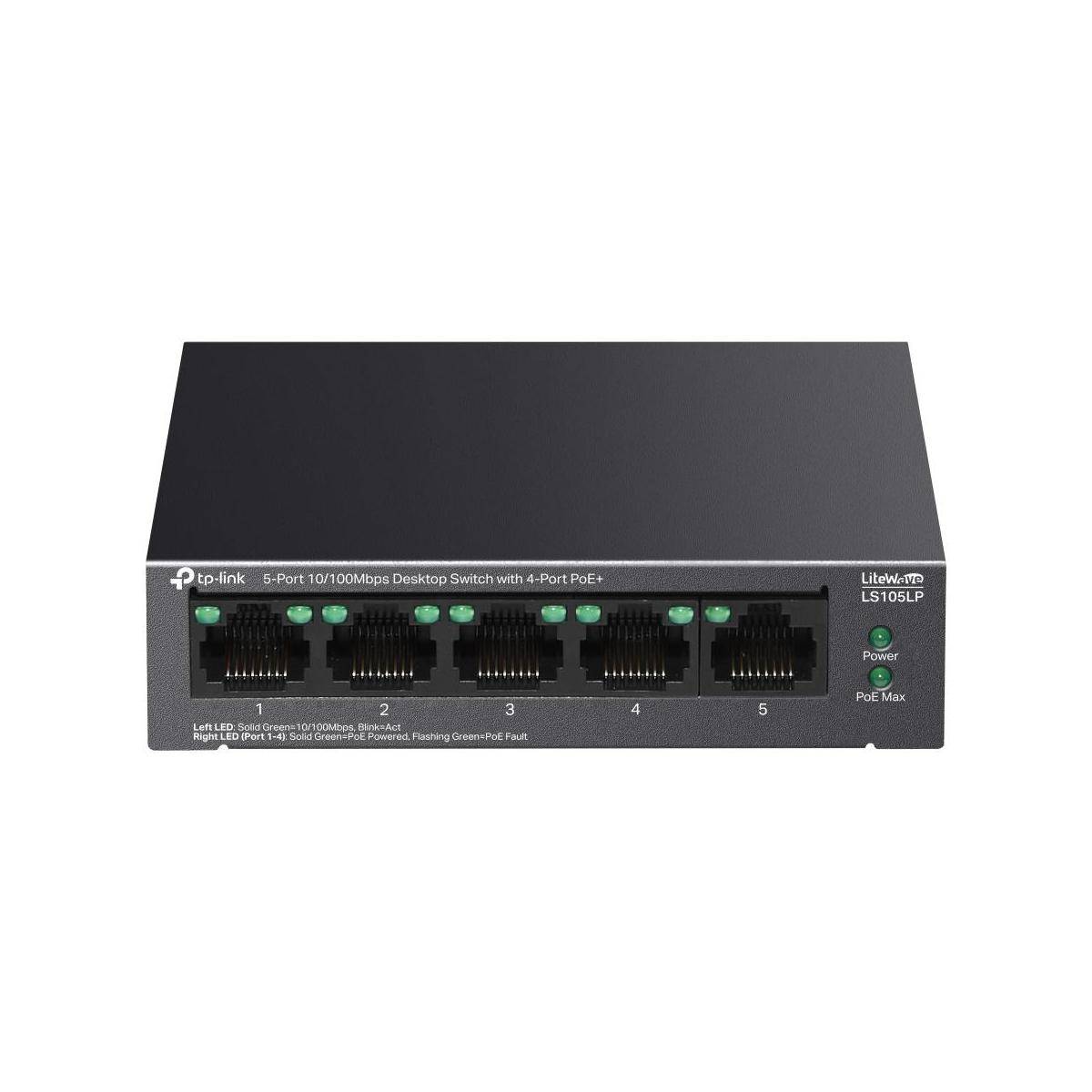 LS105LP - 5-Port 10/100Mbps Desktop Switch mit 4 PoE+-Anschlüssen