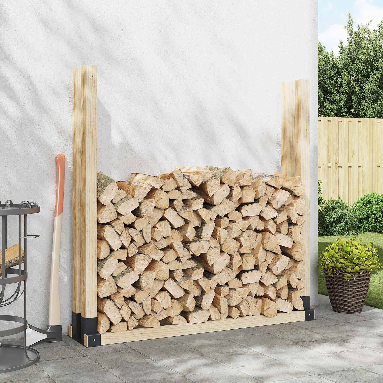 Hilfsmittel für Holzstapel 2 pcs Anthrazit 34 x 10 x 15 cm Stahl