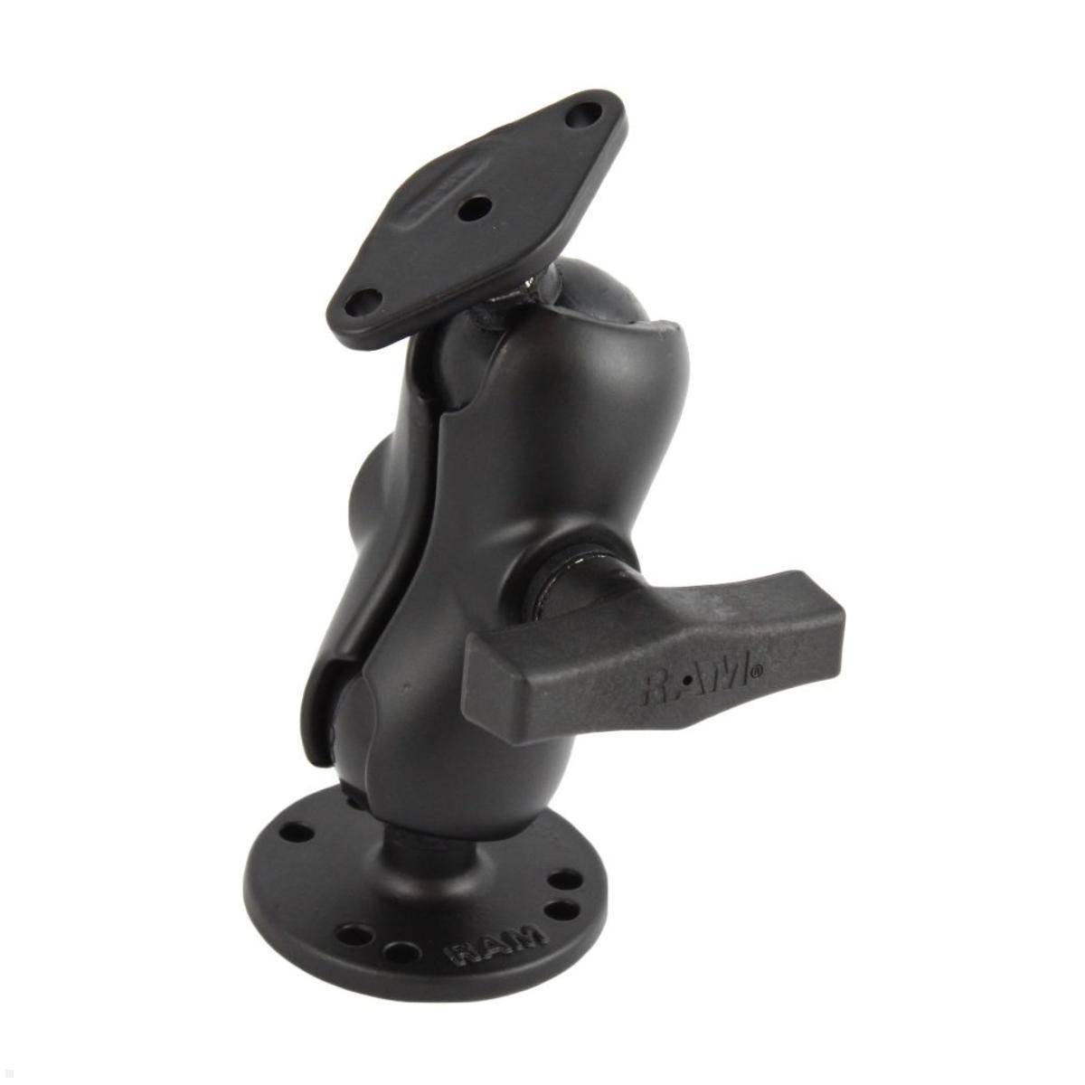 RAM Mounts Aufbau-Set - runde Basisplatte, kurzer Verbindungsarm, Diamond-Basisp...