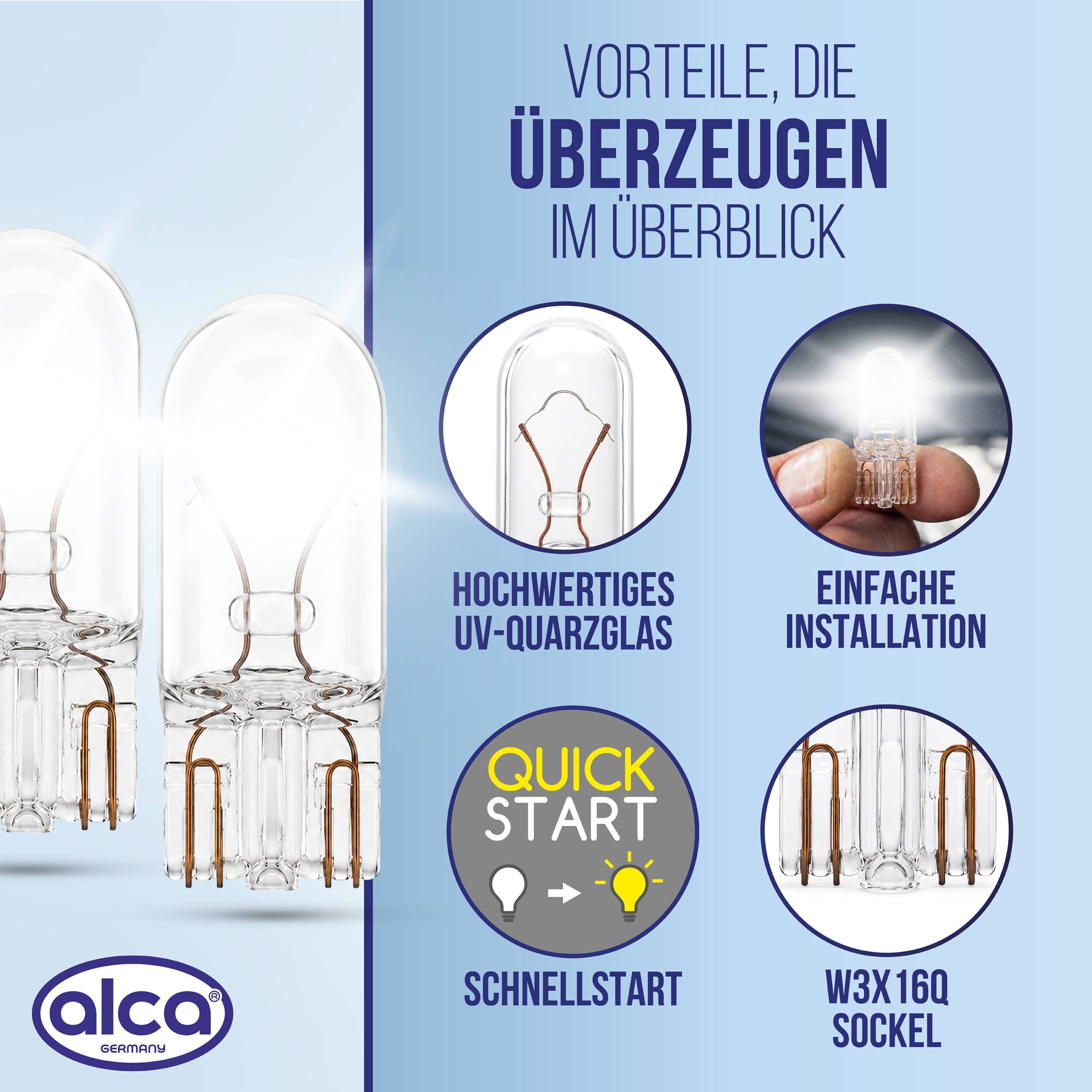 alca® Glühlampen W21/5W W3x16q 12 V 21 W Bremslicht Rücklicht 2er Set