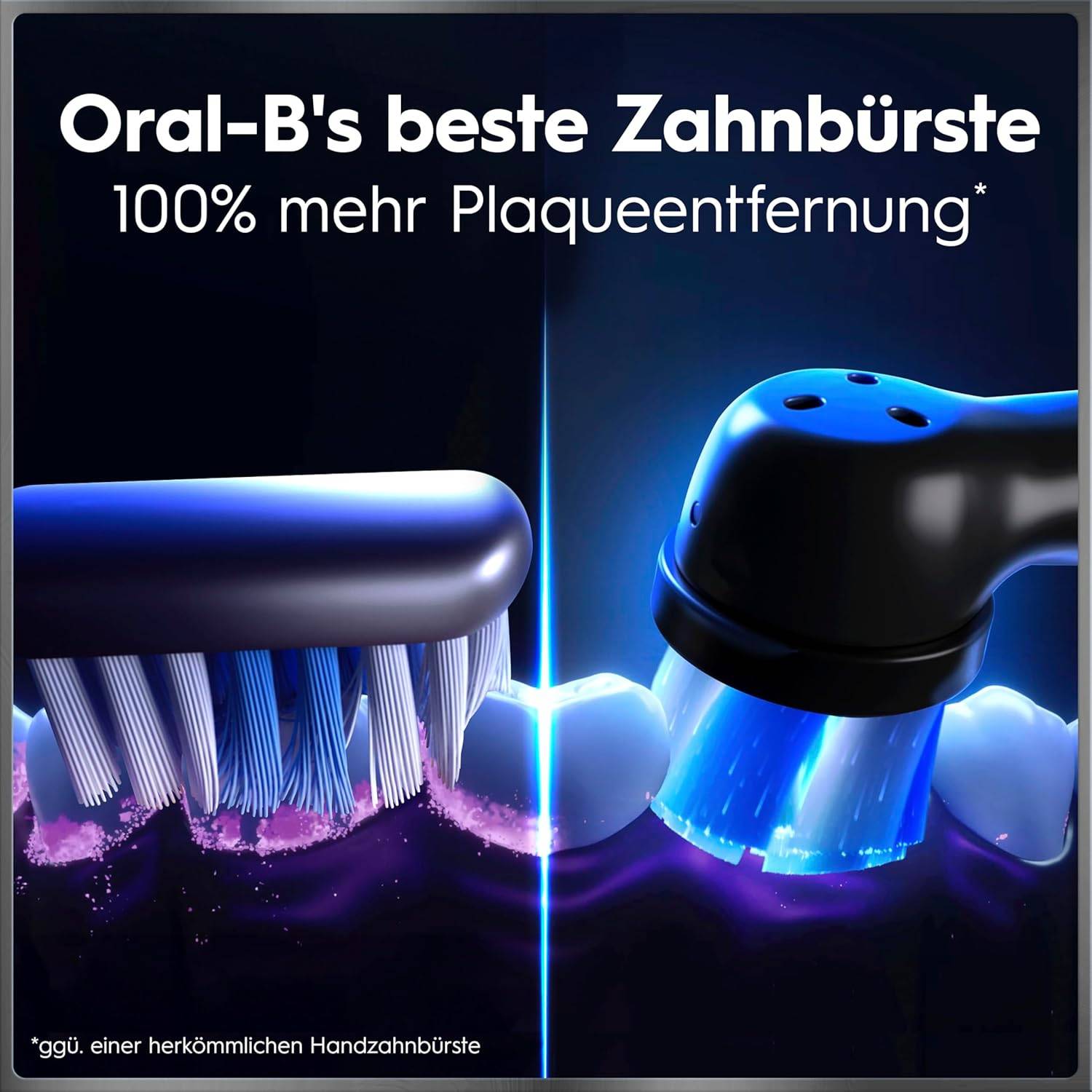 Oral-B iO Series 10 Elektrische Zahnbürste 3 Aufsteckbürsten Schwarz Reise-Etui