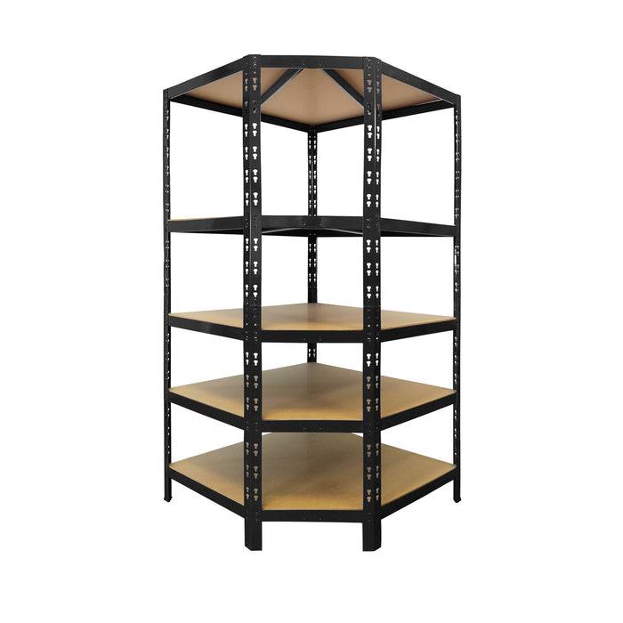 FLOORDIREKT Eckregal - Hohe Traglast & individuell einsetzbar - Schwarz - 180 x 90 x 42 x 60 cm