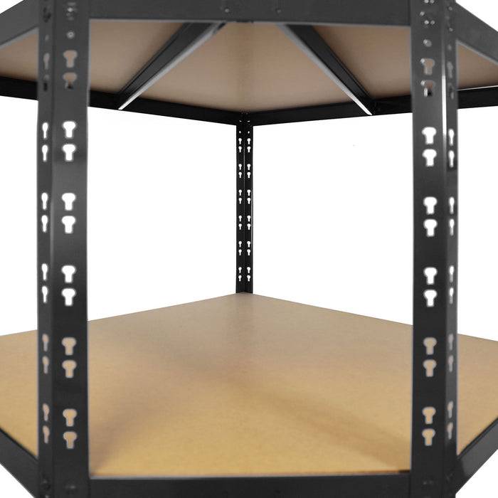 FLOORDIREKT Eckregal - Hohe Traglast & individuell einsetzbar - Schwarz - 180 x 90 x 42 x 60 cm