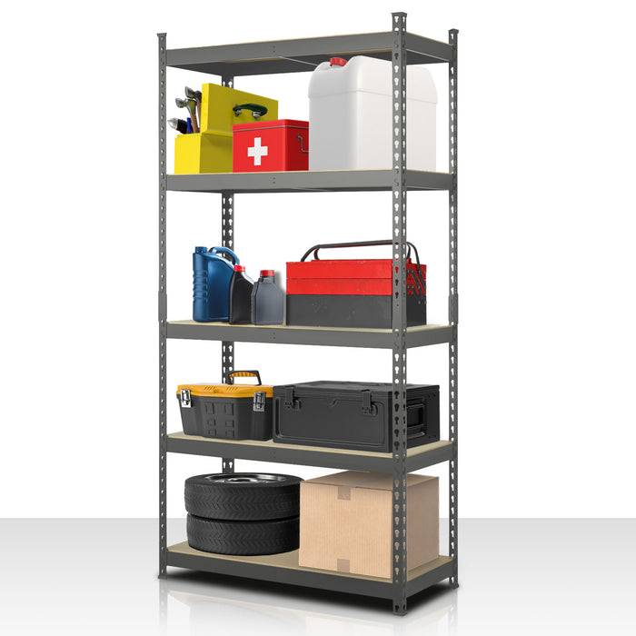 FLOORDIREKT Schwerlastregal Rhino - Lagerregal mit 5 Fachböden - 1050kg Traglast - Anthrazit-Grau - 180 x 90 x 60 cm
