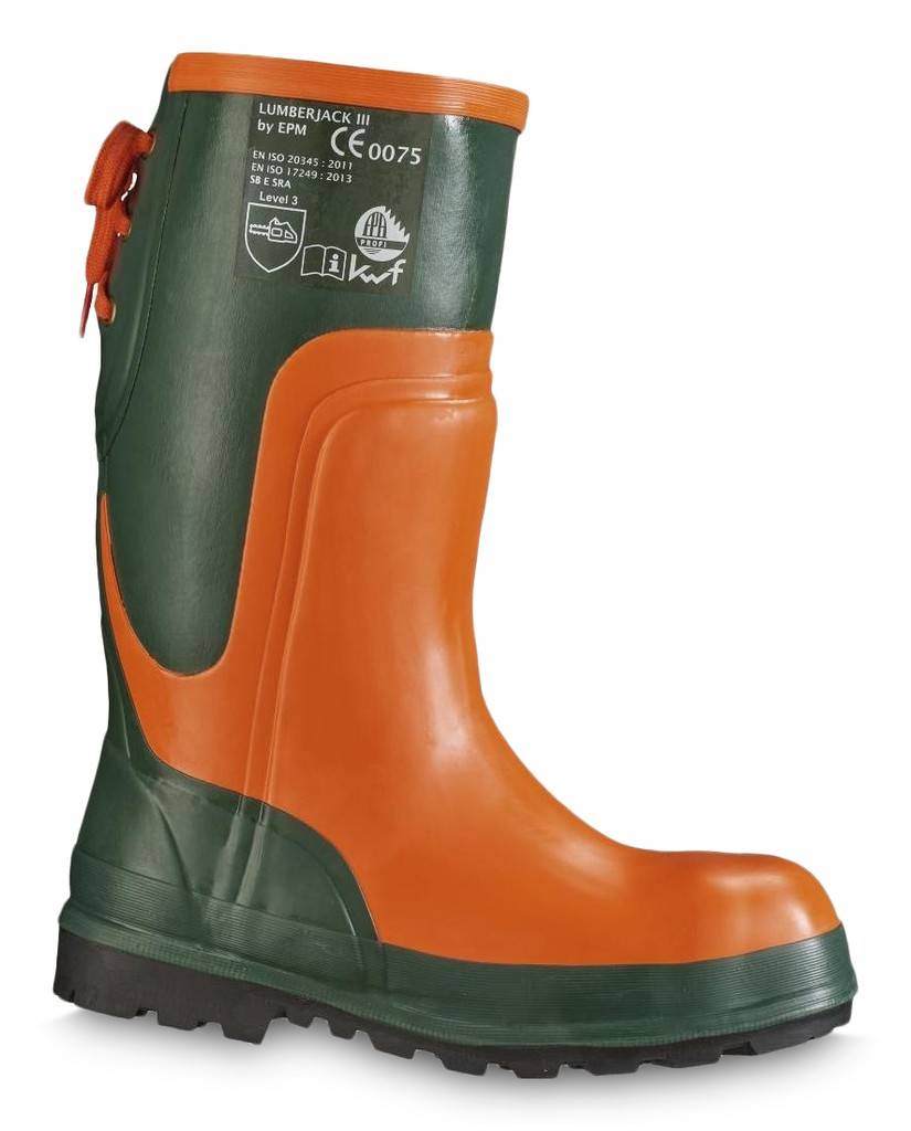 Forst-Gummistiefel UlmeZulassung/Norm EN 345-2 Klasse 3, SB, EAusführung FPA-anerkannt Schnittschutzeinlage Weiches, nachstellbares Schaften