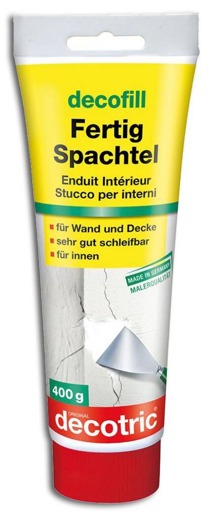 decofill Fertigspachtel innenGebrauchsfertige, weiße Dispersionsspachtelmasse zum Glätten unebener Untergründe sowie zum Füllen von Rissen und Lö