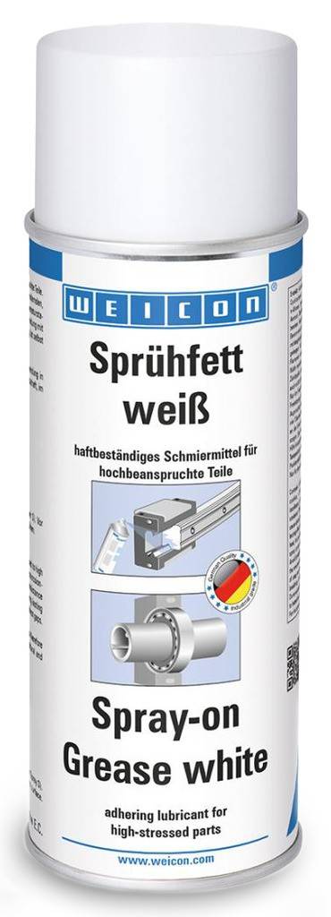 Weicon Sprühfett weißProdukteigenschaften Mehrzwecksprühfett für hochbeanspruchte Teile Hervorragende Haftfestigkeit und sehr gute Alterungs