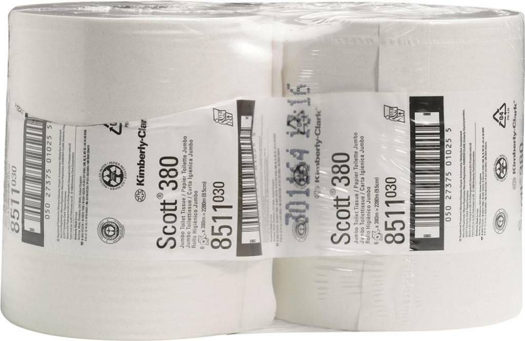 Scott PERFORMANCE Toilet Tissue Maxi Jumbo 2-lagig Mit Innenkern Umweltschonend mit dem EU-Umweltzeichen ausgezeichnet Für stark frequent