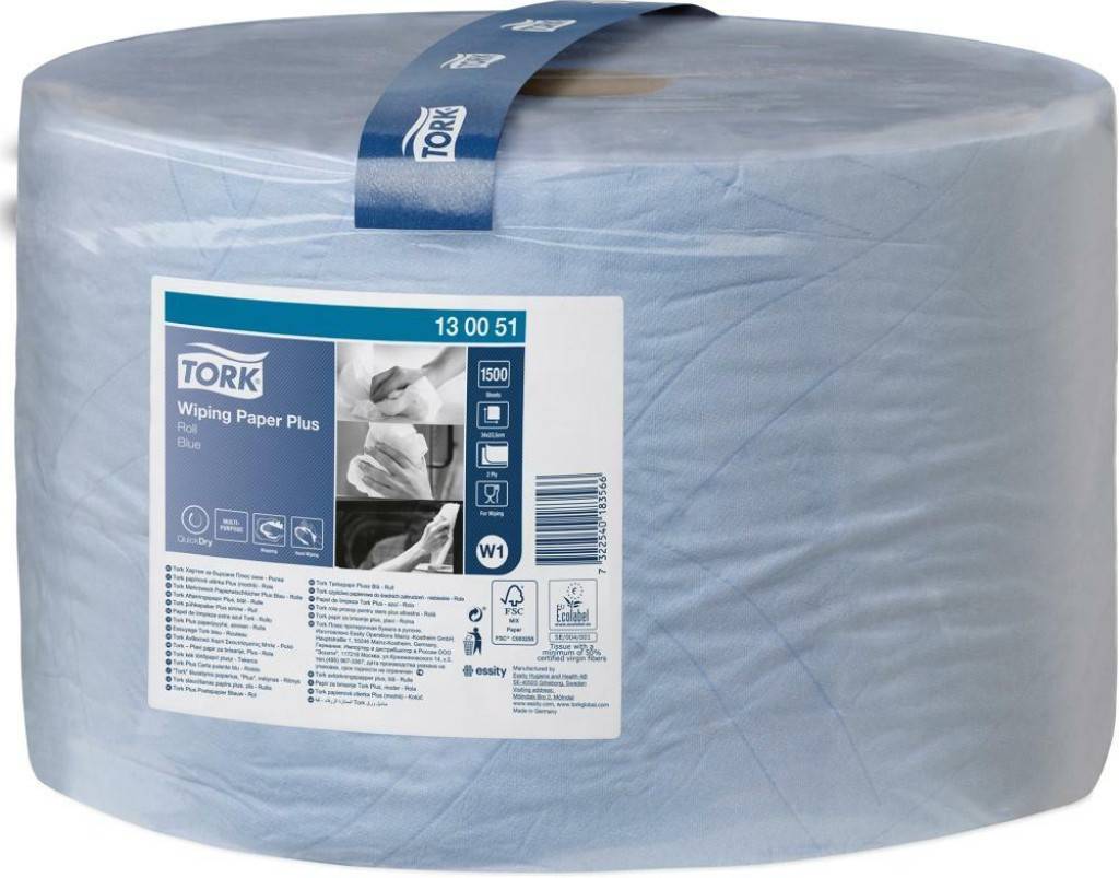 Papierwischtuch W1 Großrolle Hybridtechnologie Perforiert Linienprägung QuickDry-Qualität für mehr Saugkraft, Volumen und Reißfest